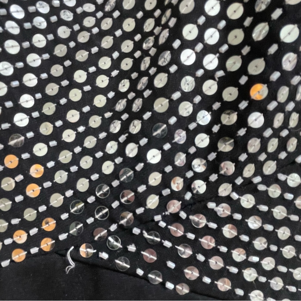 Cache Black Silver Sequin Formal Dress Size 10 - image 7